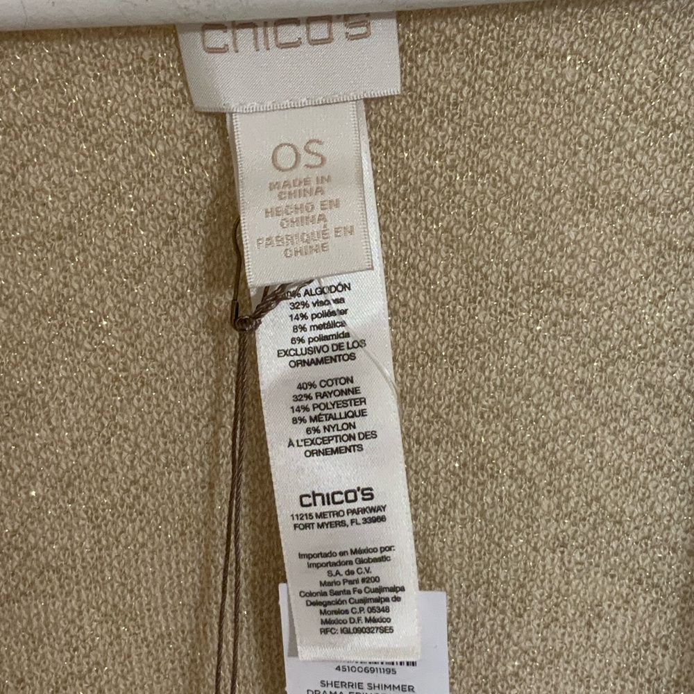 Chico's Gold-Toned Textured Shawl - Picture 6 of 6